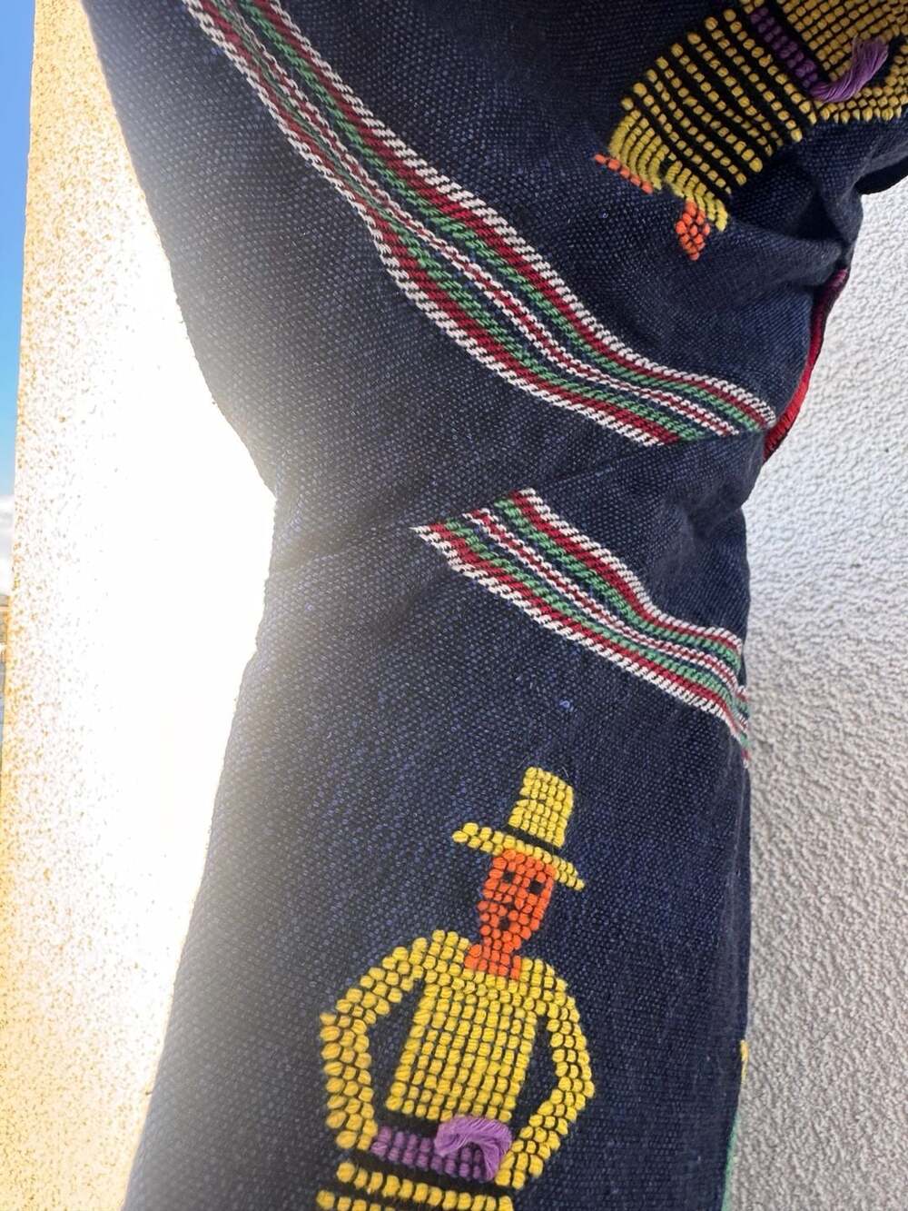 Sonya's Vintage Guatemalan Hand Embroidered Huipil Top Blue Size S - Picture 5 of 8